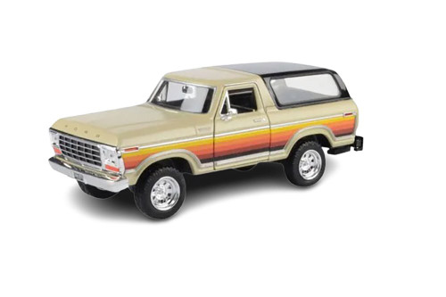 1978 Ford Bronco, Beige/Tan - Motor Max 79373PTM - 1/24 Scale Diecast Model Toy Car