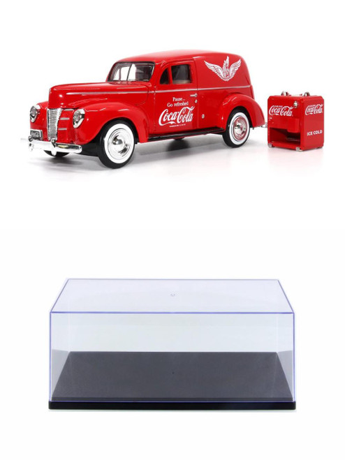 Diecast Car w/Display Case - 1940 Ford Sedan Cargo Van w/Vending Machine, Coca-Cola, Motor City Classics, 1/24 Scale Diecast Car