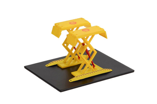 Automotive Double Scissor Lift, Shell Oil - Greenlight 16160C/48 - 1/64 Scale Diecast Accessory