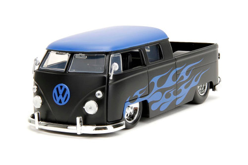 1963 Volkswagen Bus Pickup Truck, Matte Black - Jada Toys 34232/4 - 1/24 Scale Diecast Car