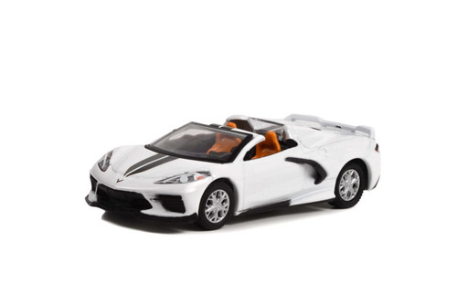 2020 Chevy Corvette C8 Stingray Convertible, White - Greenlight 37260F - 1/64 Scale Diecast Car