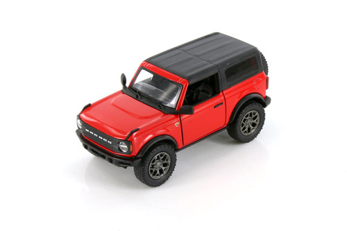 2022 Ford Bronco Closed Top, Red - Kinsmart 5438DA/B - 1/34 Scale Diecast Model Toy Car