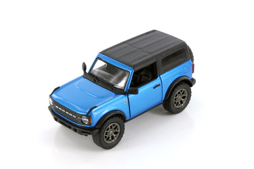 2022 Ford Bronco Closed Top, Blue - Kinsmart 5438DA/B - 1/34 Scale Diecast Model Toy Car