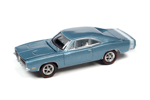 1969 Dodge Charger R/T, Blue Metallic - Johnny Lightning JLMC030