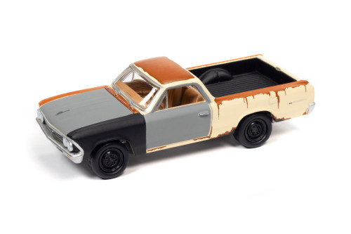 1966 Chevy El Camino, Yellow /Gray - Johnny Lightning JLSP212/24B - 1/64 Scale Diecast Car