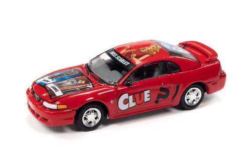 2000 Ford Mustang "Miss Scarlet" with Poker Chip, Clue - Johnny Lightning JLSP236/24 - 1/64 scale Diecast Model Toy Car