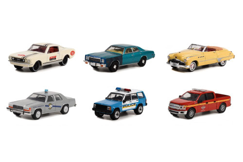 Greenlight Hollywood Series 36 Diecast Car Set - Box of 6 assorted 1/64 Scale Diecast Model Cars