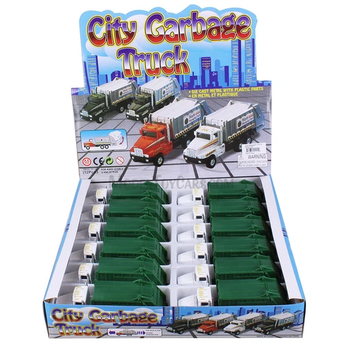 Showcasts 6" Garbage Truck Diecast Car Set - Box of 12 assorted  Diecast Model Cars