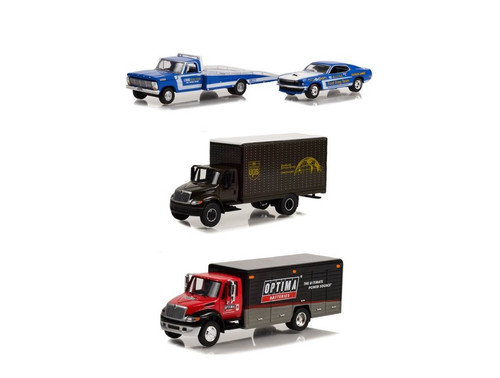 Greenlight Heavy Duty Trucks Series 24 Diecast Car Set - Box of 6 assorted 1/64 Scale Diecast Model Cars