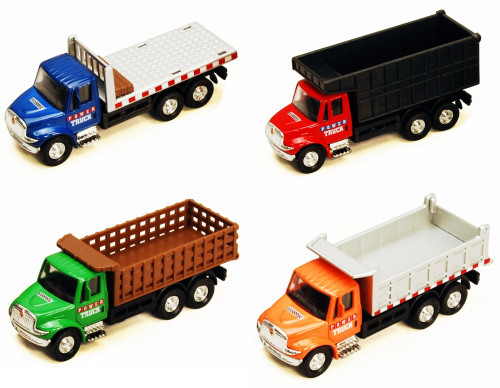 International Delivery Trucks, SET OF 4 -  Showcasts 2113D - 5 Inch Scale Diecast Model Replicas