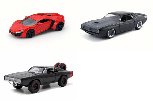 Fast & Furious 7 (pack 1) Diecast Car Package - Three 1/24 Scale