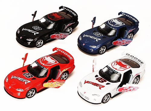 Dodge Viper Race Car #03, SET OF 4 -  Kinsmart 5039DF - 1/36 scale Diecast Model Toy Cars