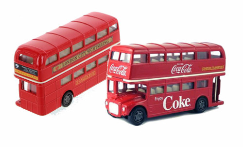 Coca-Cola London Routemaster Double Decker Bundle - Two 5 Inch Diecast Cars