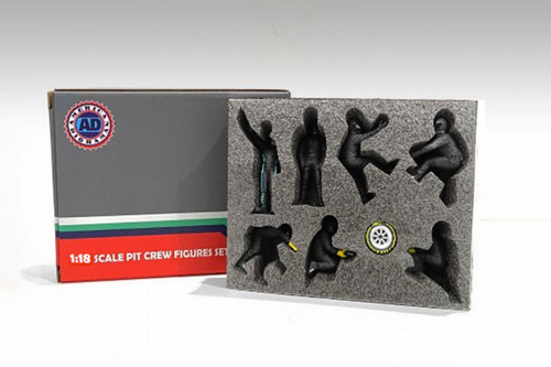 Formula One F1 Pit Crew Team Black Set III, Black - American Diorama 76557 - 1/18 Scale Figurine