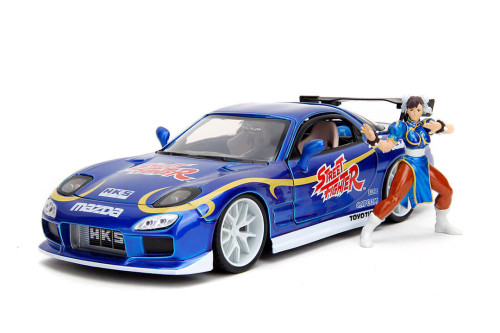 1993 Mazda RX-7 w/ Chun-Li Figure, Street Fighter - Jada Toys 30838 - 1/24 Scale Diecast Car