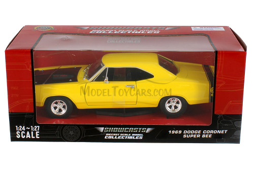 1969 Dodge Coronet Super Bee, Yellow - Showcasts 77315YL - 1/24 Scale Diecast Model Toy Car