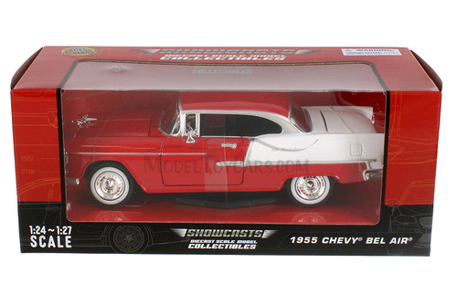 1955 Chevy Bel Air, Red - Showcasts 77229R - 1/24 Scale Diecast Model Toy Car