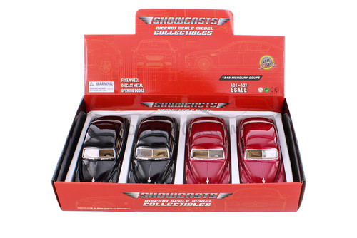 Showcasts 1949 Mercury Coupe Hardtop Diecast Car Set - Box of 4 1/24 Scale Diecast Model Cars, Assorted Colors