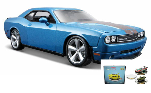 Diecast Car w/Rotary Turntable - 2008 Dodge Challenger SRT8 Hard Top - 1/24 Scale Diecast Car