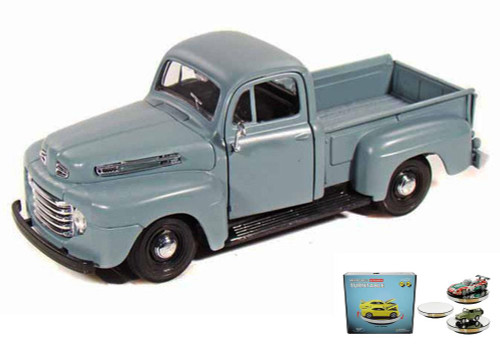 Diecast Car w/Rotary Turntable - 1948 Ford F-1 Pickup, Blue - Maisto 34935 1/24 Scale Diecast Car