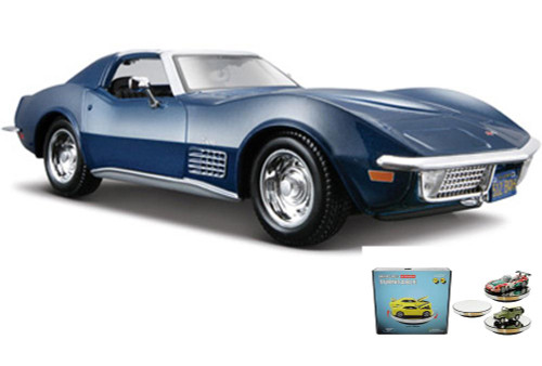 Diecast Car w/Rotary Turntable - 1970 Chevy Corvette T-Top - Maisto 31202 - 1/24 Scale Diecast Car