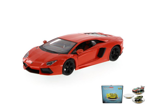 Diecast Car w/Rotary Turntable - Lamborghini Aventador LP700-4, Orange - Maisto - 1/24 Diecast Car