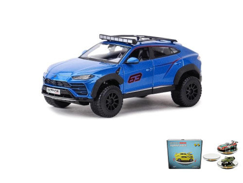 Diecast Car w/Rotary Turntable - Lamborghini Urus, Blue - Maisto 32533BU - 1/24 scale Diecast Car