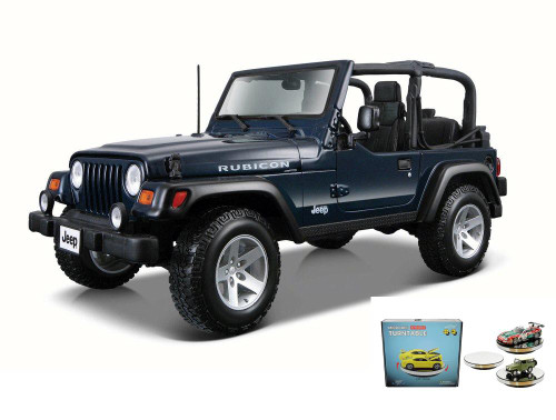 Diecast Car w/Rotary Turntable - Jeep Wrangler Rubicon Convertible, 31245 - 1/27 Scale Diecast Car