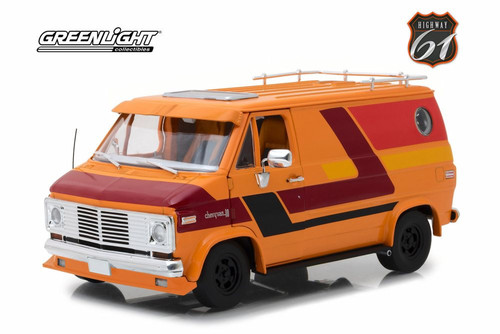 Boogie Van CHEVROLET G series jaune & flamming 1/18 1976 ACME 1802101 G20 GMC VANDURA G10 G30