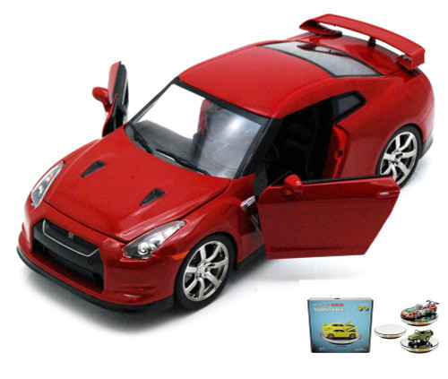 Diecast Car w/Display Turntable - Nissan GT-R, Red - Jada Toys 92196 - 1/24 Diecast Car