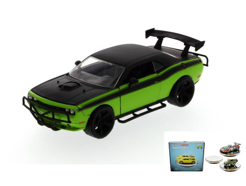 Diecast Car w/Display Turntable - Lettys 2011 Dodge Challenger SRT8 hard Top 1/24 Scale Diecast Car