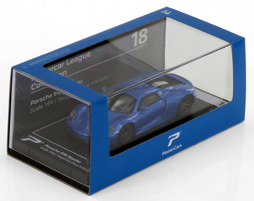 Porsche 918 Spyder, Sapphire Blue - Kinsmart H13-18 - 1/64 Scale