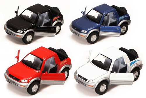 Toyota Rav4 Cabriolet, Red Blue White Black - 5011D - 1/32 Scale Set of 12 Diecast Model Toy Cars