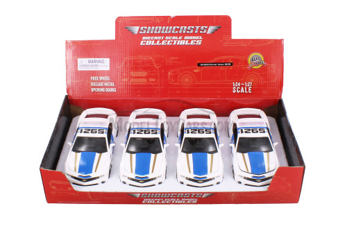 2010 Chevy Camaro SS RS Police, White, Showcasts 37208 - 1/24 Scale Set of 4 Diecast Model Toy Cars