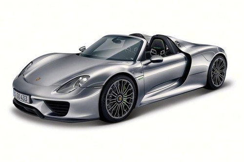 Porsche 918 Spyder Hard Top, Metallic Gray - Bburago 28076GY - 1/24 Scale Diecast Model Toy Car