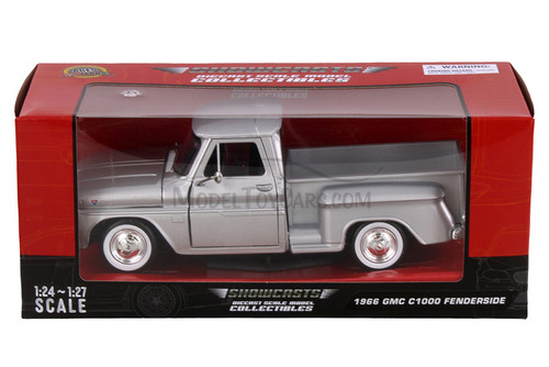 1966 GMC C1000 Fenderside Pickup Truck, Silver - Showcasts 71379SV - 1/24 Scale Diecast Model Car