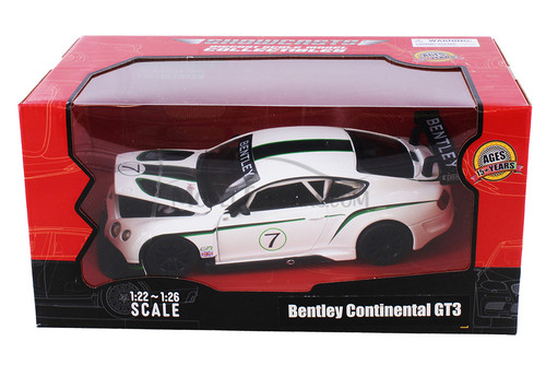 Bentley Continental GT3 Concept, White - Showcasts 68266W - 1/24 Scale Diecast Model Toy Car