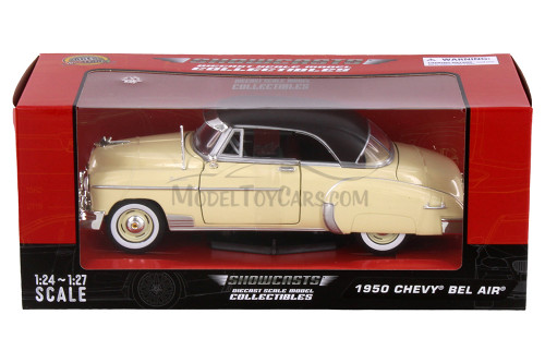 1950 Chevy Bel Air Hardtop, Cream w/Brown Top, Showcasts 77268CM - 1/24 Scale Diecast Model Toy Car