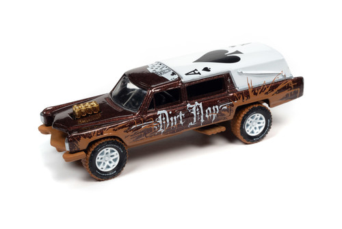 Custom Haulin' Hearse, Metallic Copper/Bronze w/Mud - Johnny Lightning JLSF024/48B - 1/64 Scale Car