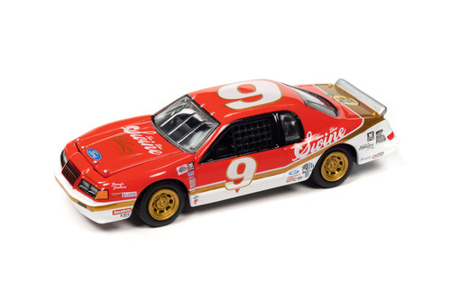 1986 Ford Thunderbird Stock Car, Red w/White - Johnny Lightning JLSF024/48A - 1/64 Scale Model Car