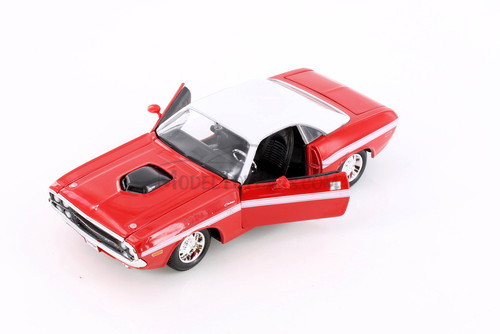 1970 Dodge Challenger R/T Coupe Soft Top, Red - Showcasts 37263 - 1/24 Scale Diecast Model Toy Car