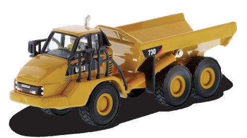 Caterpillar 730 Articulated Dump Truck with Operator, Yellow - Diecast Masters 85130 - 1/87 scale Diecast Vehicle Replica