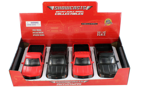 1993 Chevy 454 SS Pickup Truck, Red & Black - Showcasts 37901 - 1/24 Scale Set of 4 Diecast Cars