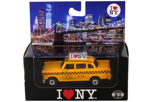 I Love New York Taxi, Yellow - Showcasts 9589W-ILNY - 4.5" Scale Diecast Model Toy Car