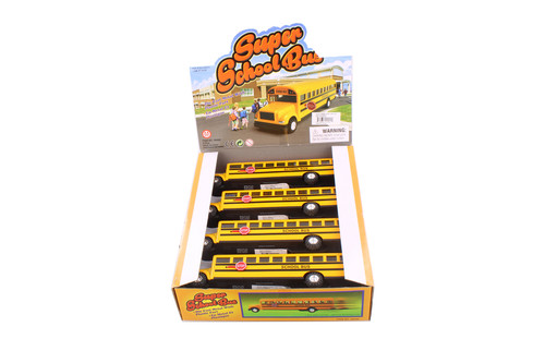 Super School Bus, Yellow - 9948/4D - 8.5" Scale Set of 4 Diecast Model Toy Car