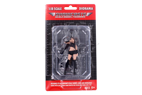 Auto Salon Girls Figure 1, Black - Showcasts AD-18505 - 1/18 Scale Diorama Figurine