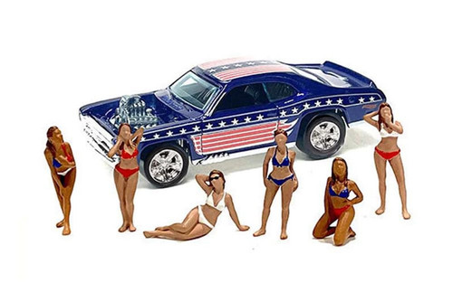 Patriot Girls Figure Set, Multi- American Diorama 76498MJ - 1/64 scale Figurine - Diorama Accessory