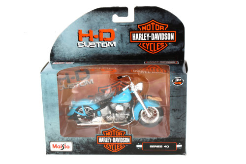 Harley-Davidson FLSTS 1:10 白青 ② Maisto Vtg Maisto Harley Davidson Motorcycle Diecast Model FLSTS