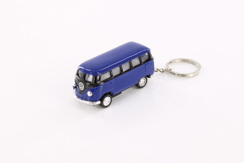 1962 Volkswagen Classic Bus w/ Key Chains, Blue - Kinsmart 2545DK - 1/64 Scale Toy Car