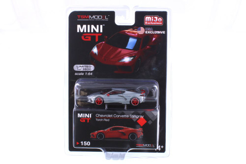 CHASE CAR - 2020 Chevy Corvette Stingray, Torch Red - Mini GT MGT00150-MJ - 1/64 scale Diecast Model Toy Car